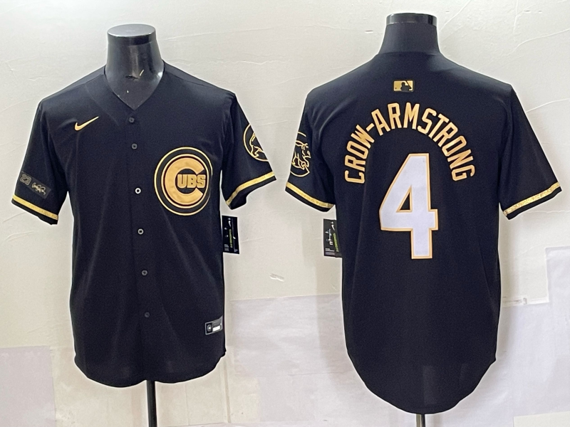 Men Chicago Cubs #4 Crow Armstrong black Nike MLB 2025 Jersey 21->dallas cowboys->NFL Jersey